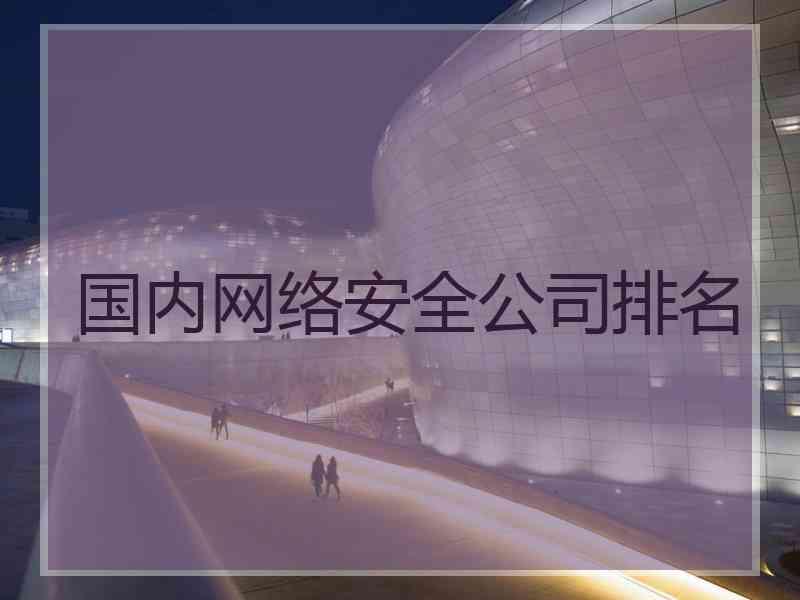 国内网络安全公司排名