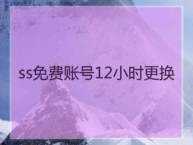 ss免费账号12小时更换