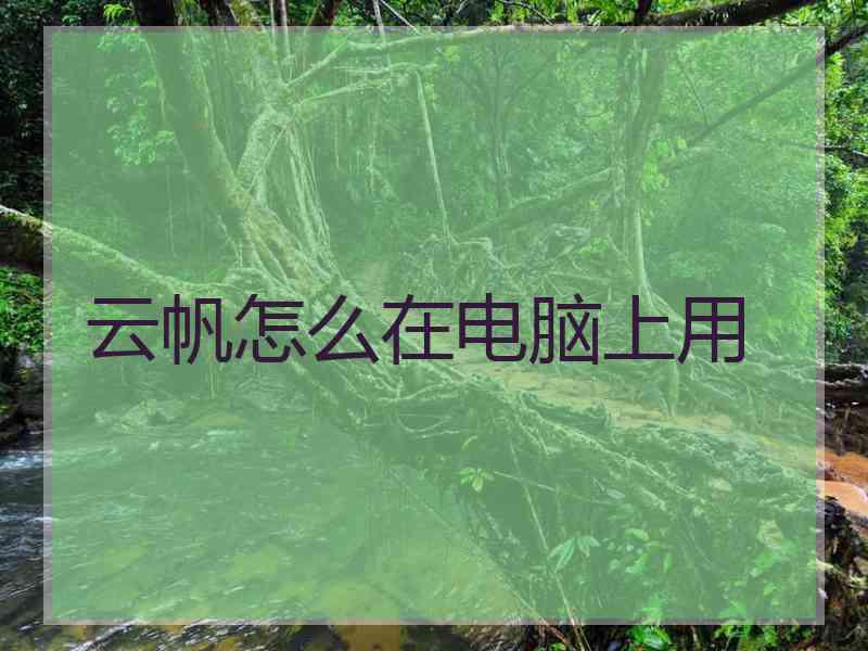 云帆怎么在电脑上用