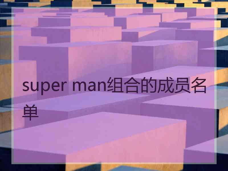 super man组合的成员名单