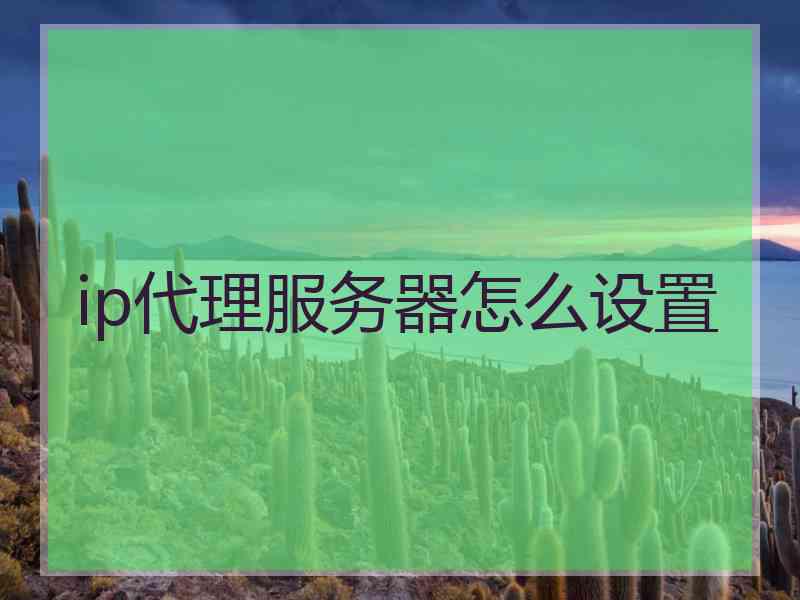 ip代理服务器怎么设置