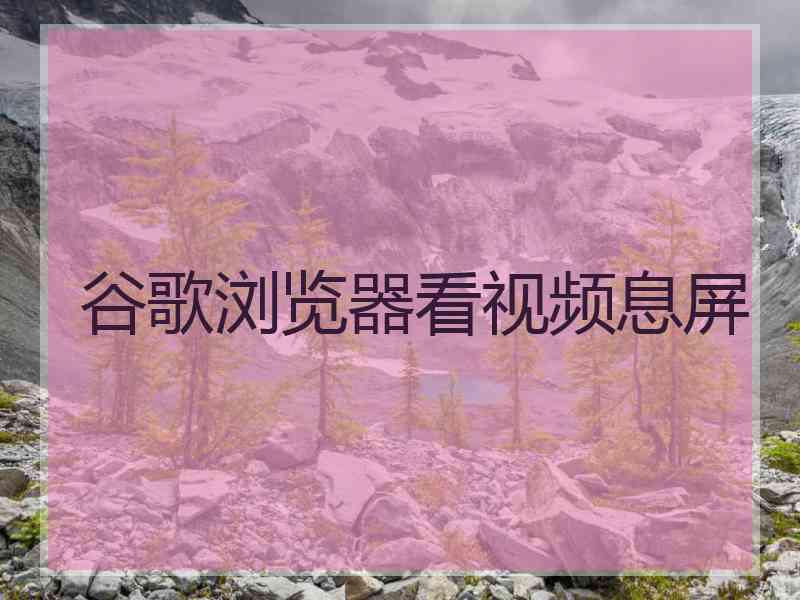 谷歌浏览器看视频息屏