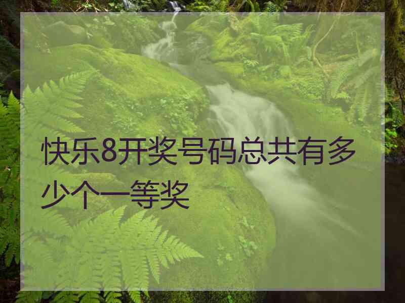 快乐8开奖号码总共有多少个一等奖