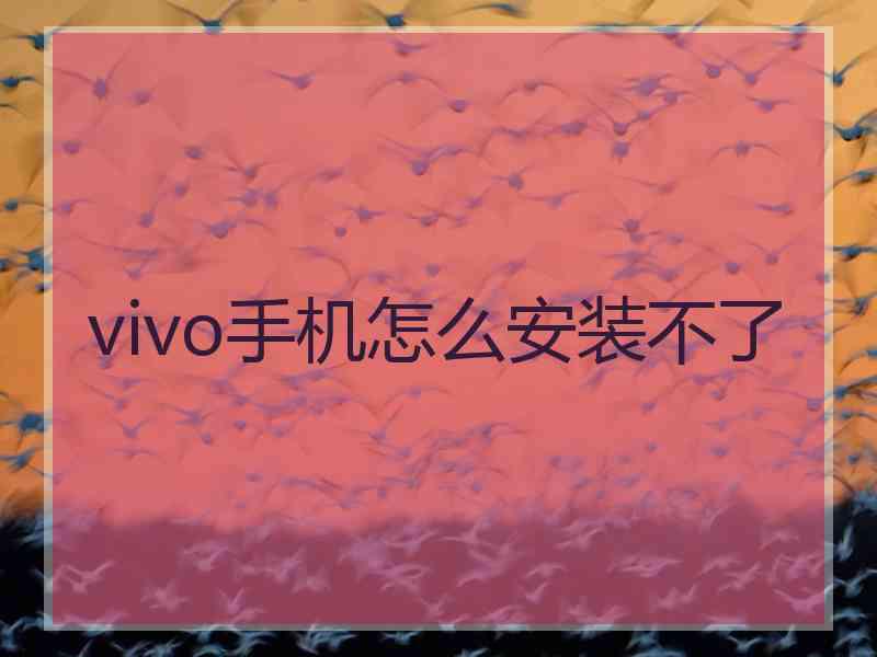 vivo手机怎么安装不了