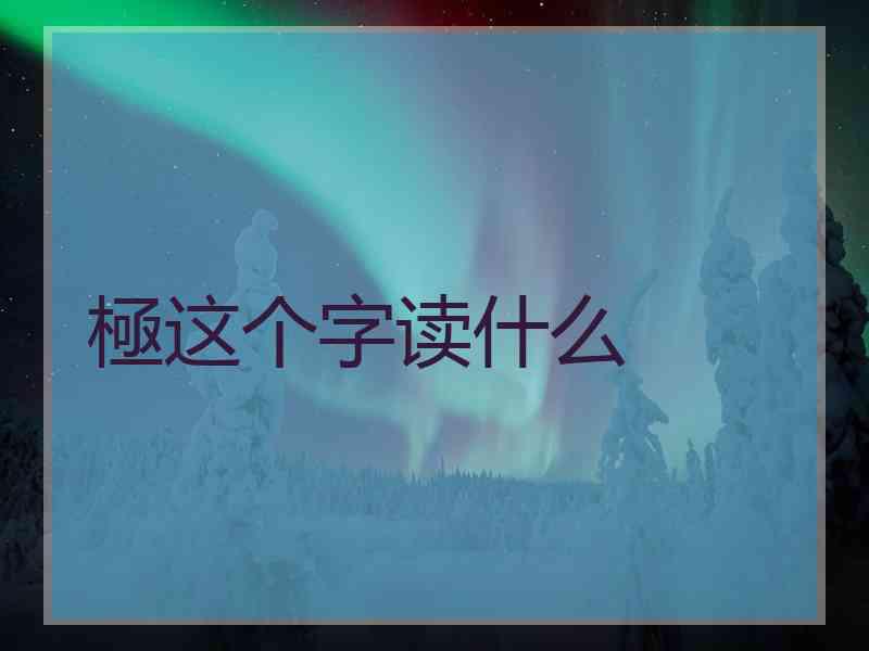 極这个字读什么