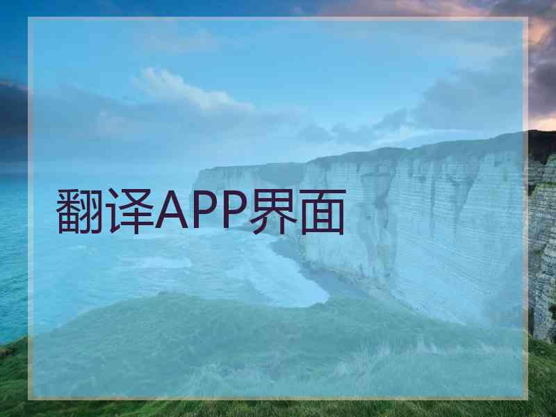 翻译APP界面