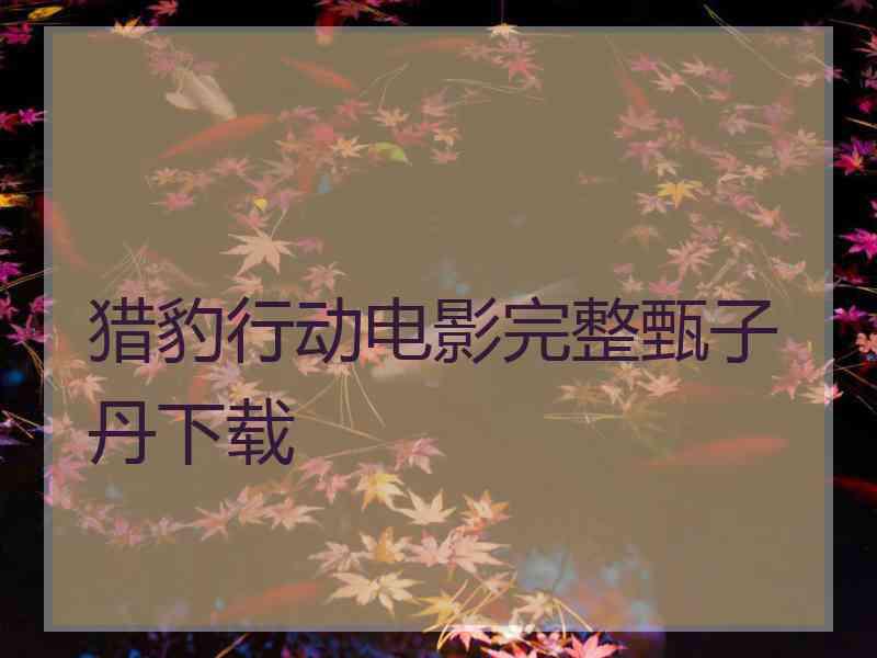 猎豹行动电影完整甄子丹下载