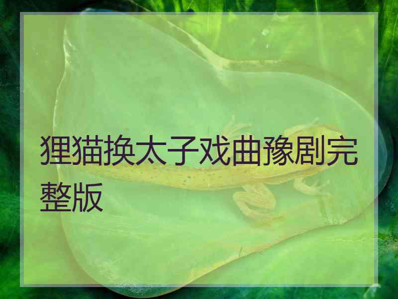 狸猫换太子戏曲豫剧完整版
