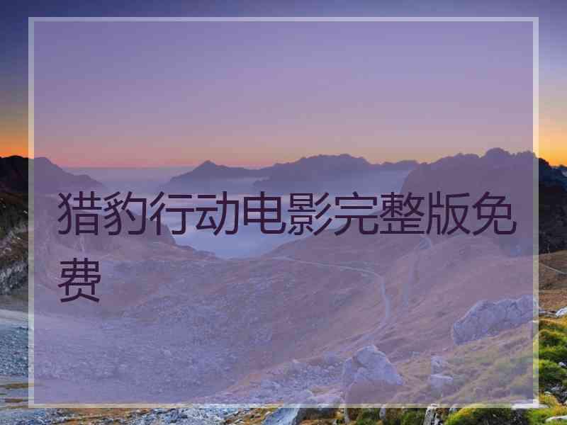 猎豹行动电影完整版免费