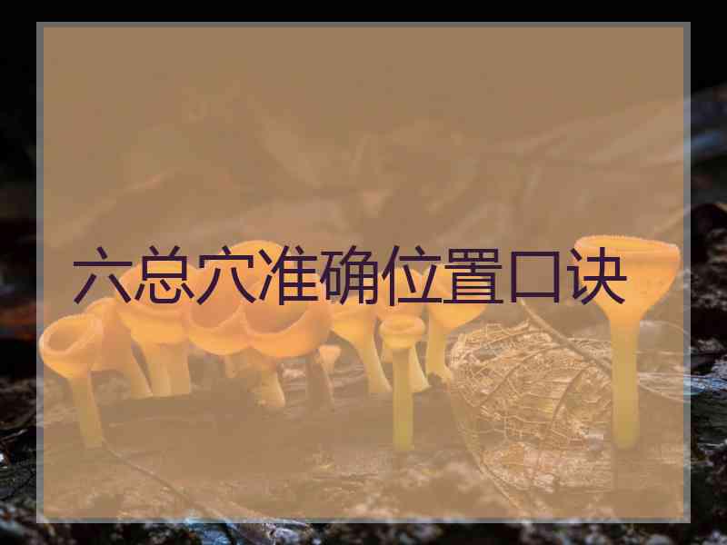 六总穴准确位置口诀