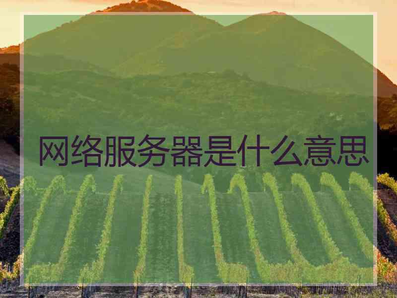 网络服务器是什么意思