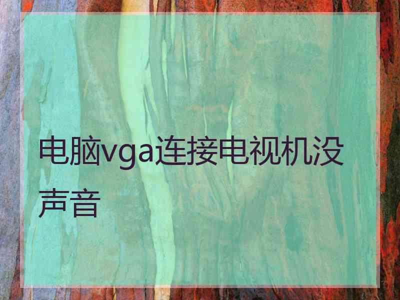 电脑vga连接电视机没声音