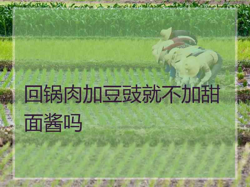 回锅肉加豆豉就不加甜面酱吗