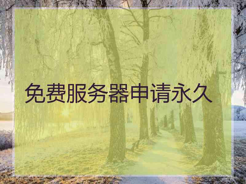 免费服务器申请永久