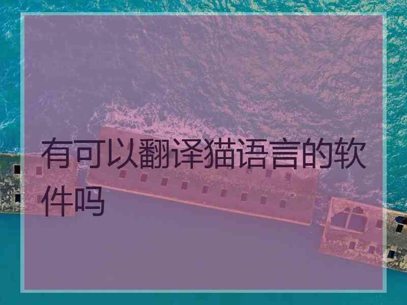 有可以翻译猫语言的软件吗