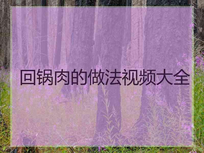 回锅肉的做法视频大全