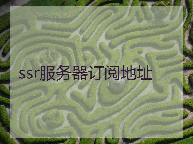 ssr服务器订阅地址