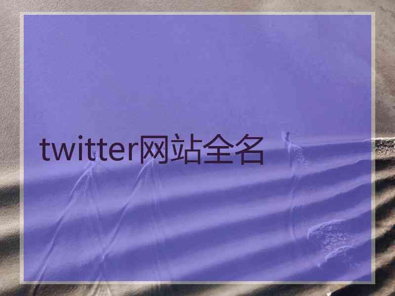 twitter网站全名