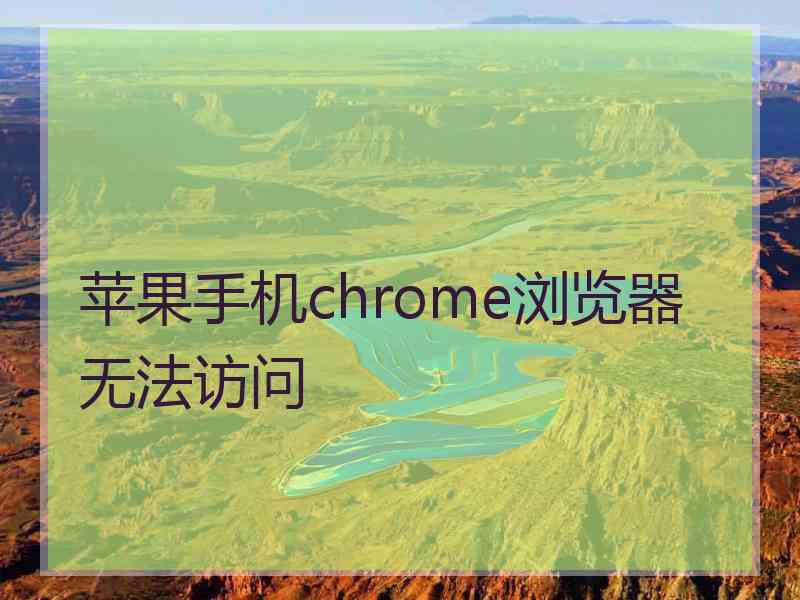 苹果手机chrome浏览器无法访问