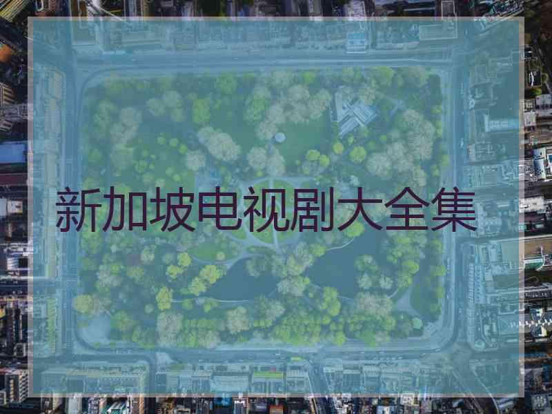 新加坡电视剧大全集