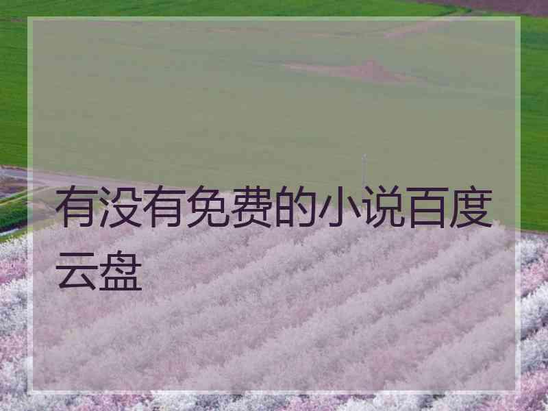 有没有免费的小说百度云盘