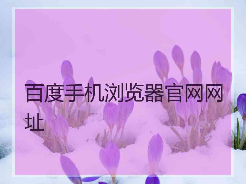 百度手机浏览器官网网址