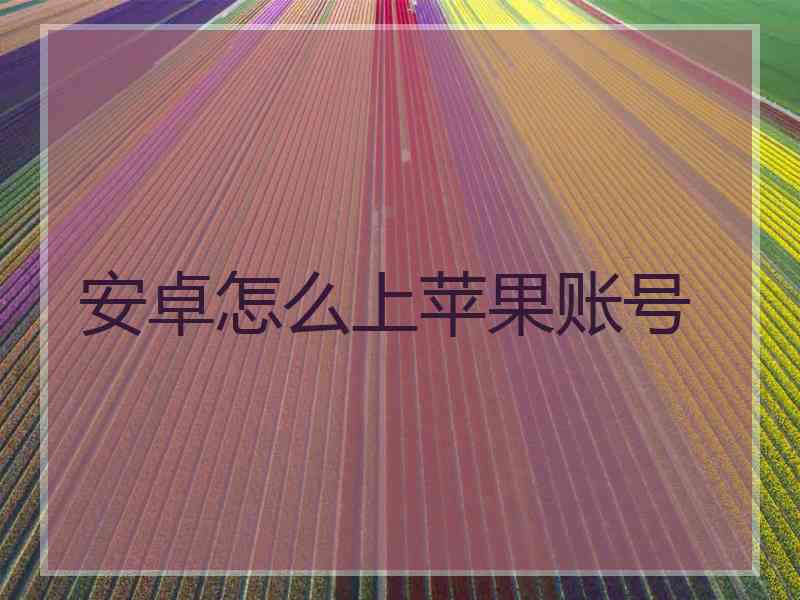 安卓怎么上苹果账号