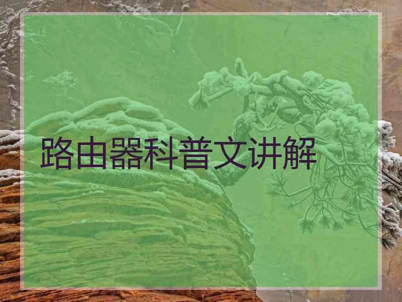 路由器科普文讲解