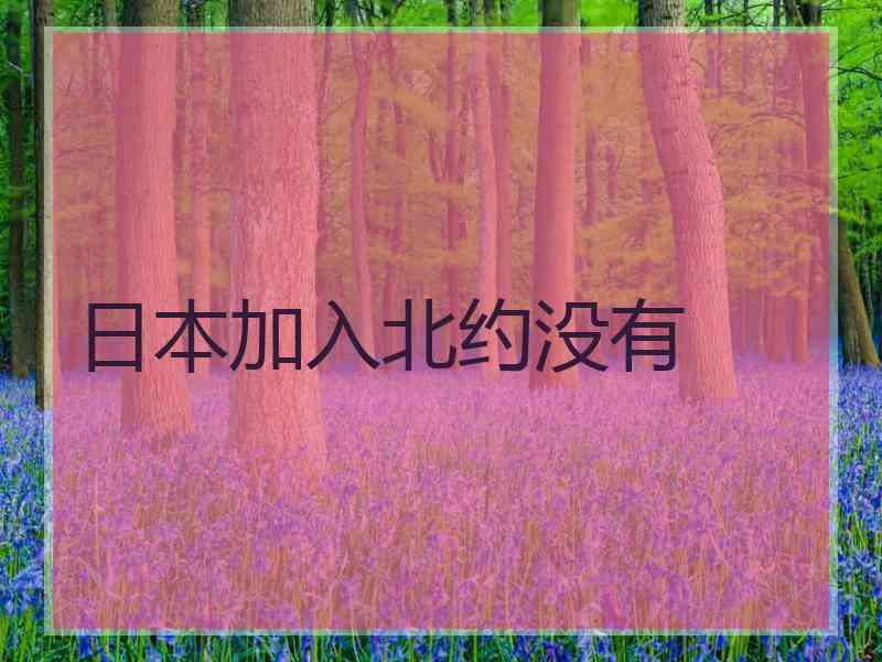 日本加入北约没有