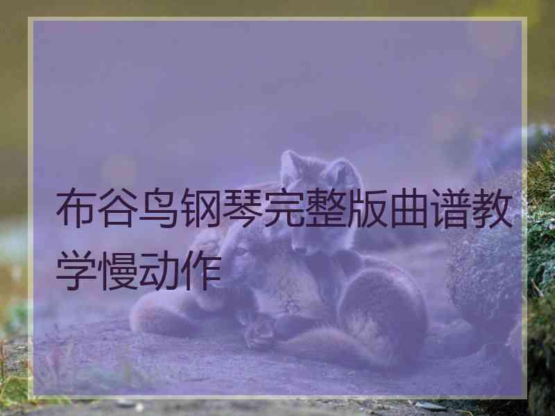 布谷鸟钢琴完整版曲谱教学慢动作