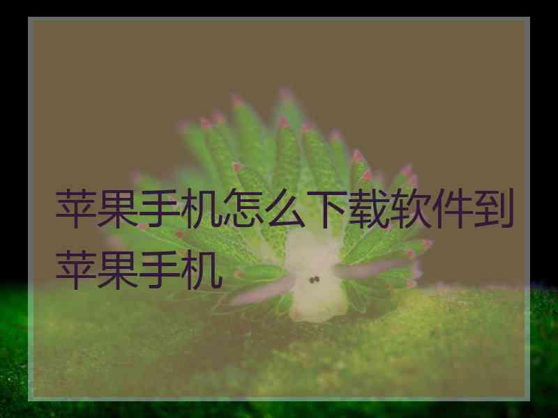 苹果手机怎么下载软件到苹果手机