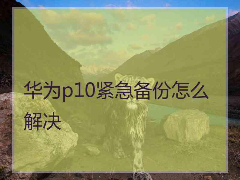 华为p10紧急备份怎么解决