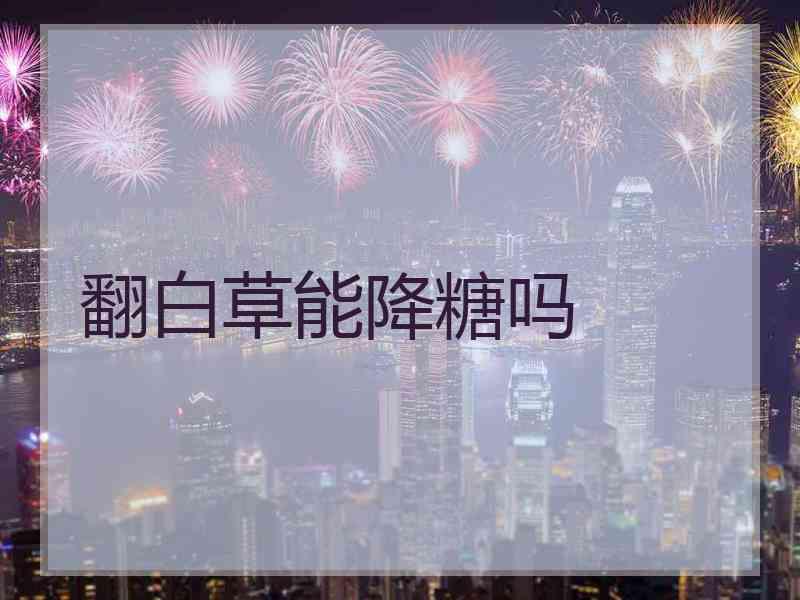 翻白草能降糖吗