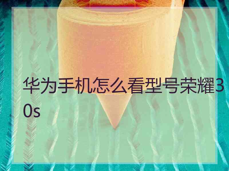 华为手机怎么看型号荣耀30s