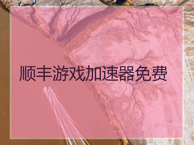 顺丰游戏加速器免费
