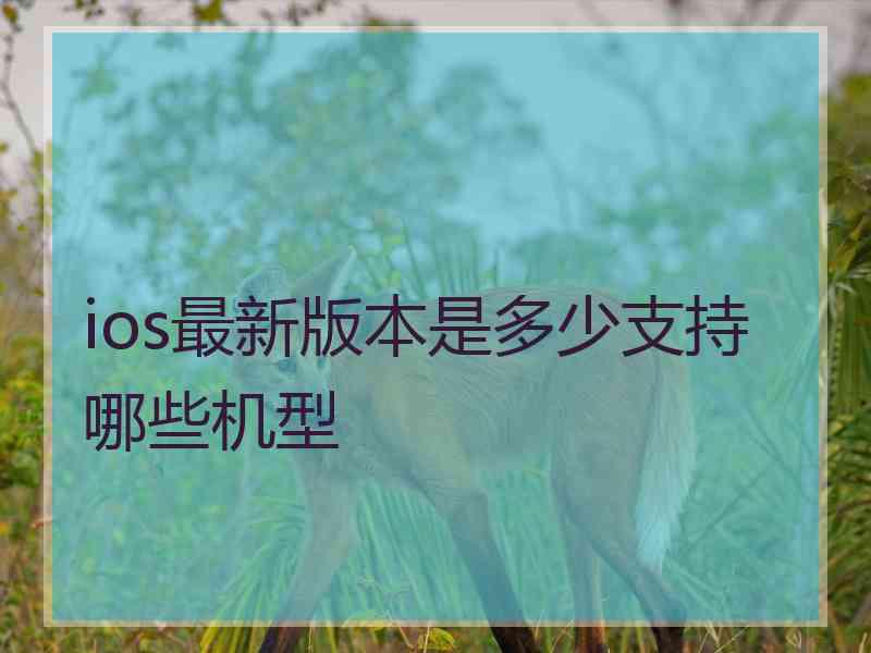 ios最新版本是多少支持哪些机型