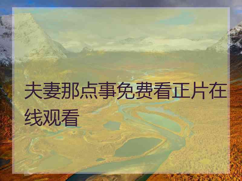 夫妻那点事免费看正片在线观看