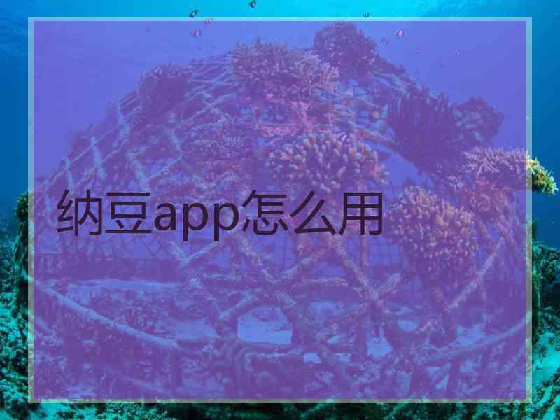 纳豆app怎么用