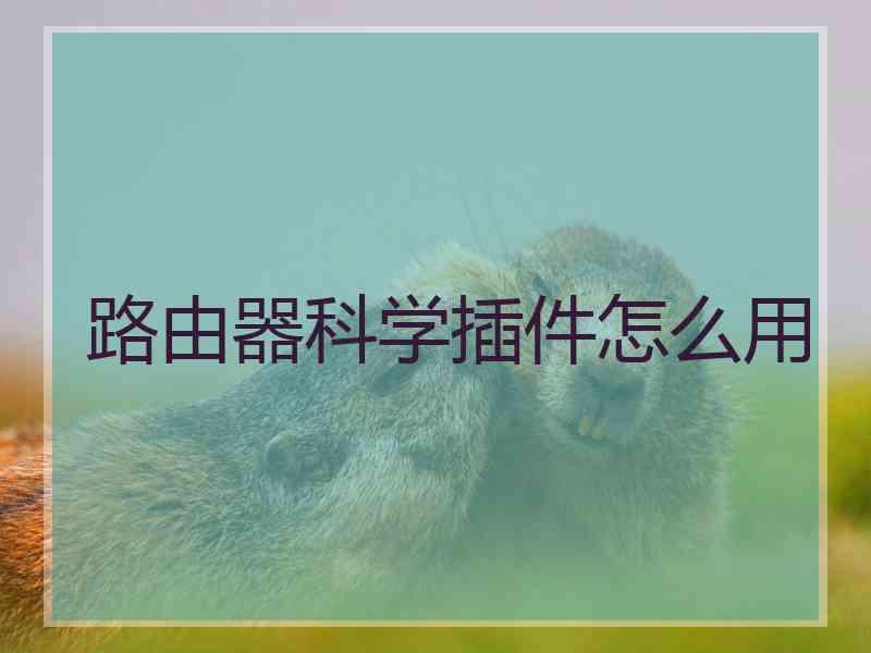 路由器科学插件怎么用