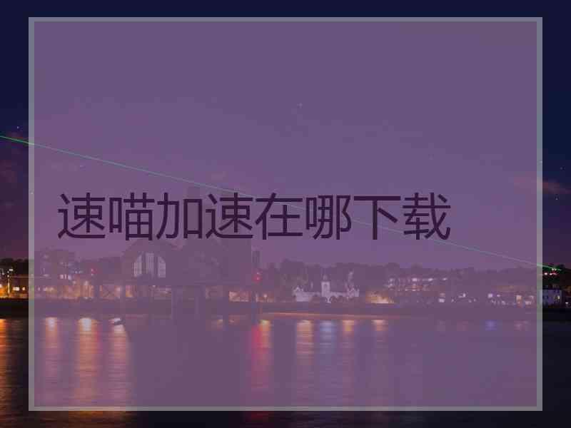速喵加速在哪下载