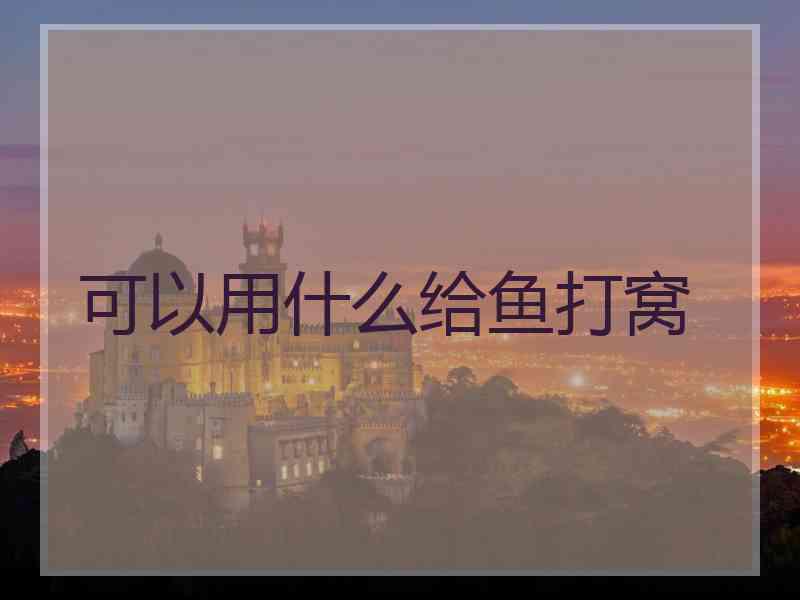 可以用什么给鱼打窝