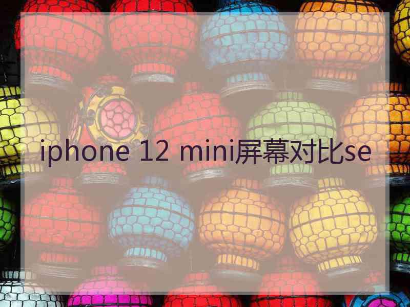 iphone 12 mini屏幕对比se