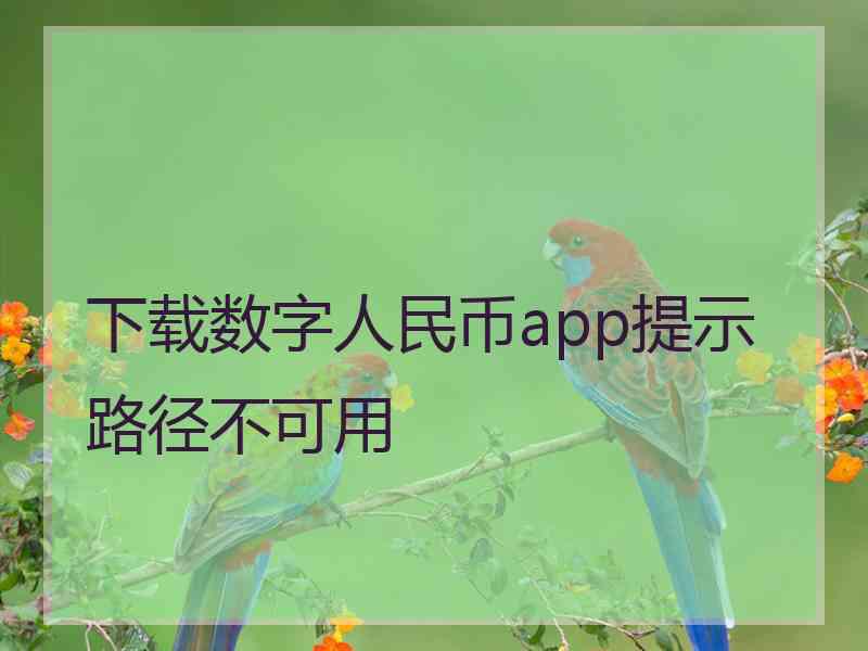 下载数字人民币app提示路径不可用