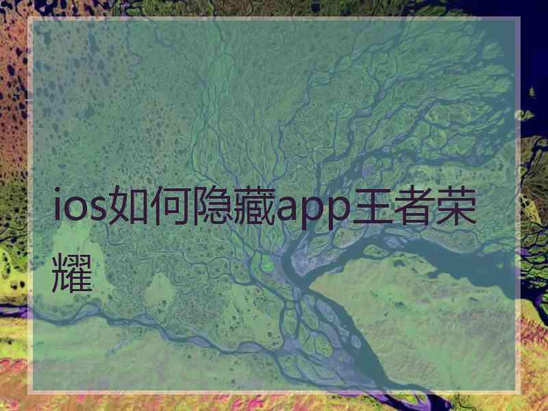 ios如何隐藏app王者荣耀