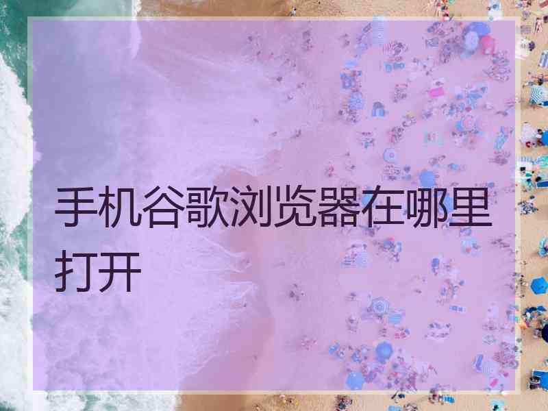 手机谷歌浏览器在哪里打开
