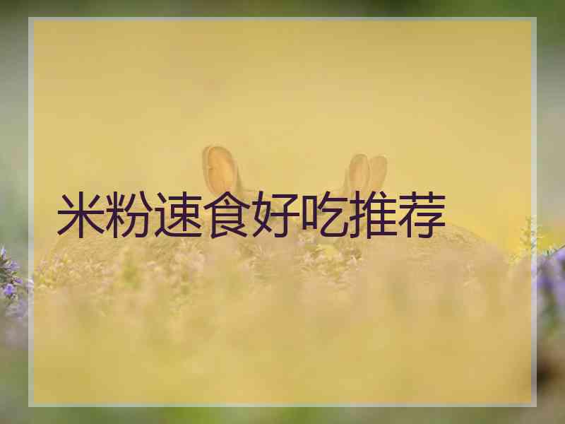 米粉速食好吃推荐