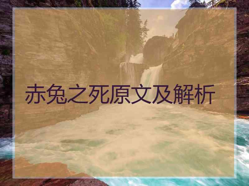 赤兔之死原文及解析