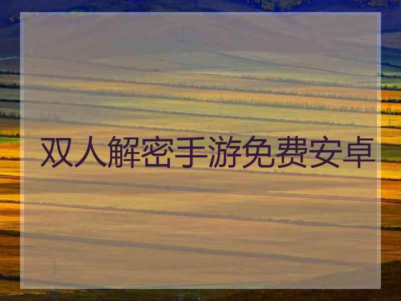 双人解密手游免费安卓