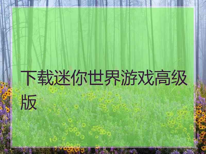 下载迷你世界游戏高级版