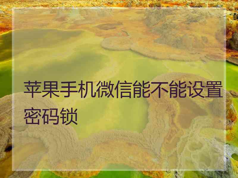 苹果手机微信能不能设置密码锁
